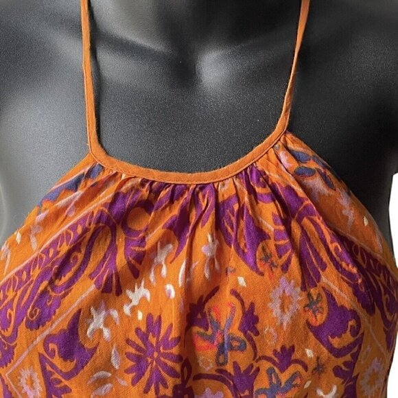 Ecoté Urban Outfitters Halter Top Mini Dress Open Back Magenta Orange Women’s 6 - Picture 4 of 16